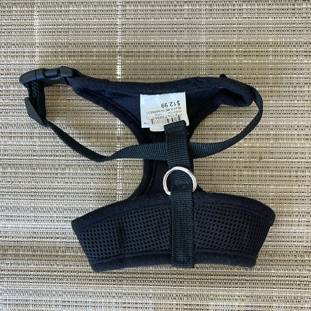 Dog Harness Black Mesh Size Small